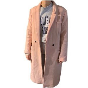 SALE!! Pink winter coat wool blend Italian fabric.